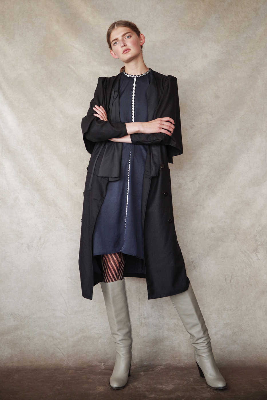 192029 Coat dress ¥46,000, 192056 Dress ¥34,000